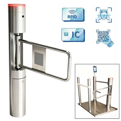 SS304フレームブラシレスモーター顔認識と温度測定付きスイングバリアゲート